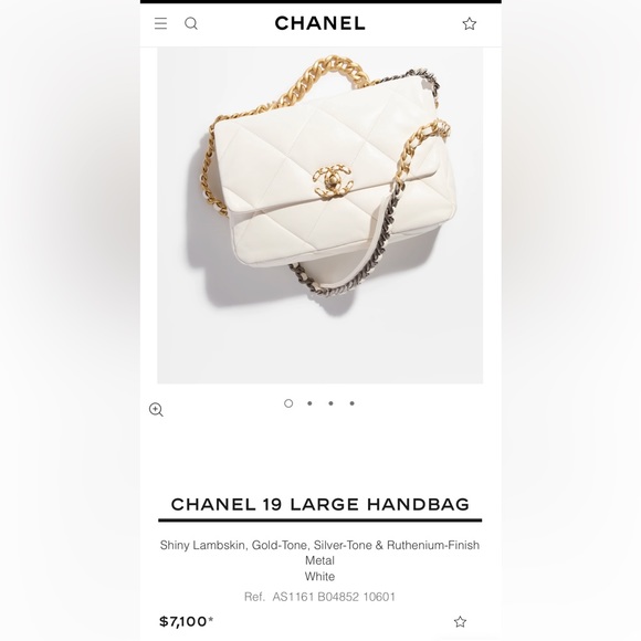 Chanel 19 beige large flap bag lambskin two tone metal - Picture 11 of 14